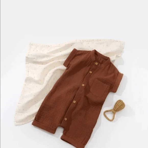 100% Organic Cotton Sleveless Romper - Picture 7 of 14